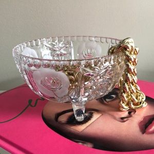 Vintage Rose glass trinket/candy dish